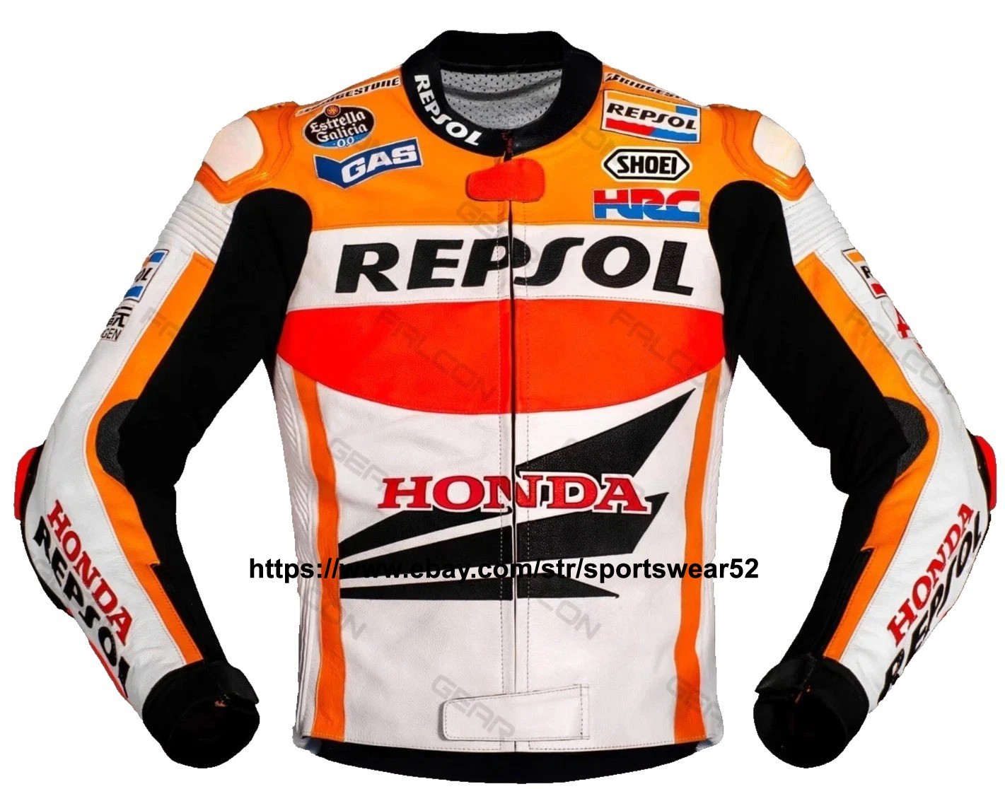 Honda Repsol Motorbike Leather Jacket In Pure Cow Hide/5 Ce Approved Armours