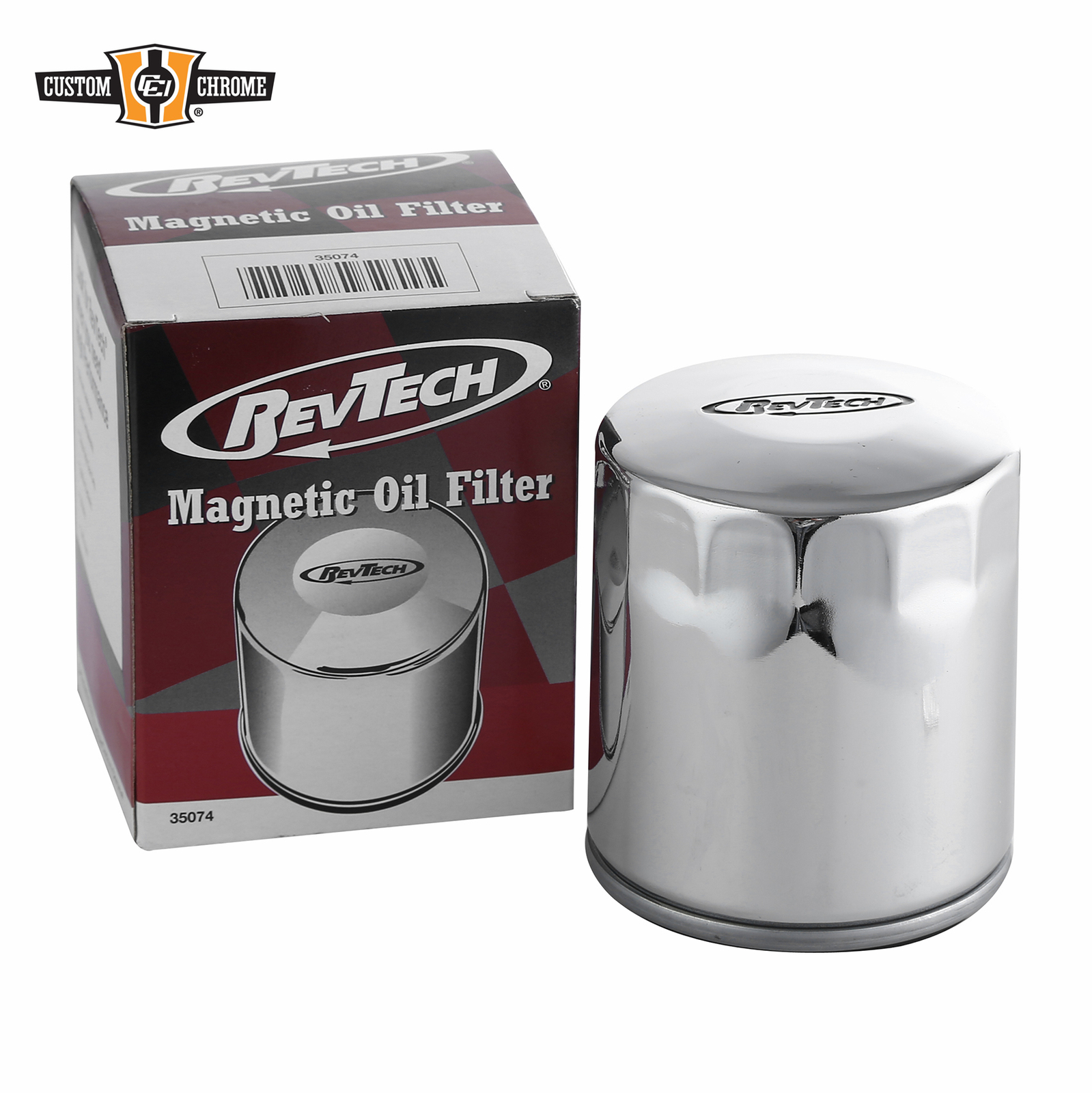RevTech Magnetic Oil Filter Long Fit For Harley Twin Cam Repl.63798-99 Chrome