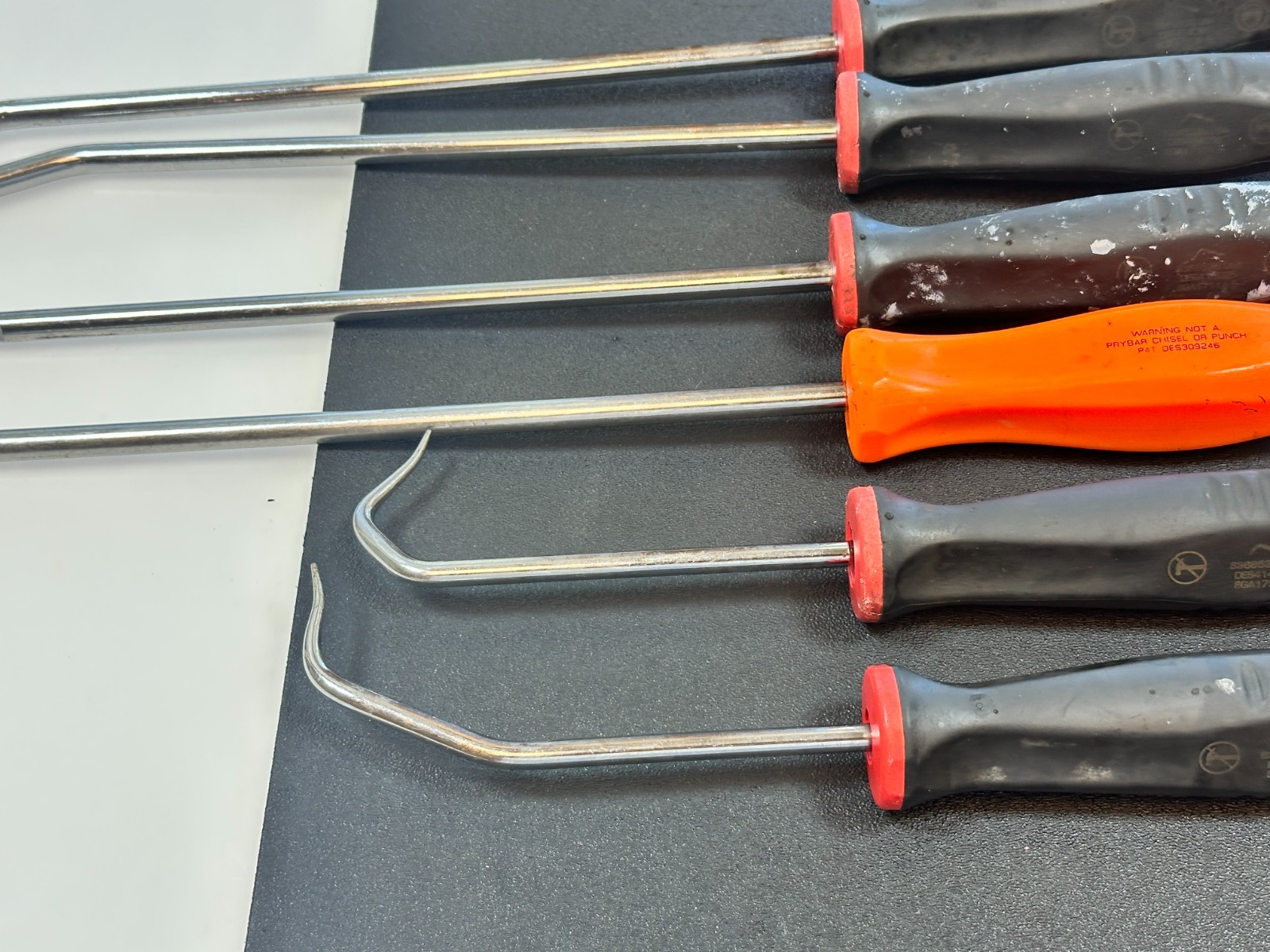 ?? Snap-on Tools USA 6pc RED Soft Soft Grip Radiator Hose Pick Set, (1) Orange