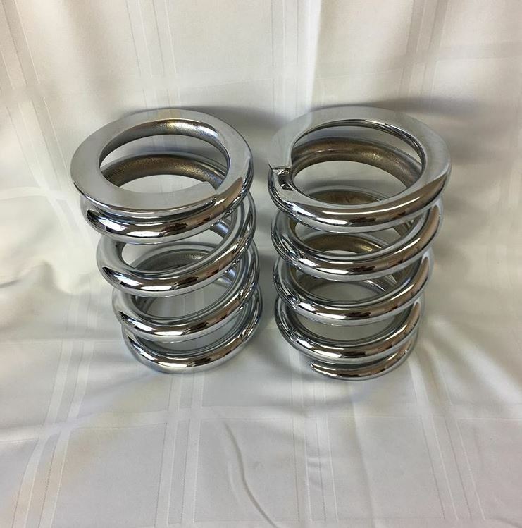 Lowrider Hydraulics 1 ton coil springs precuts, chrome, flat edges,Chevy