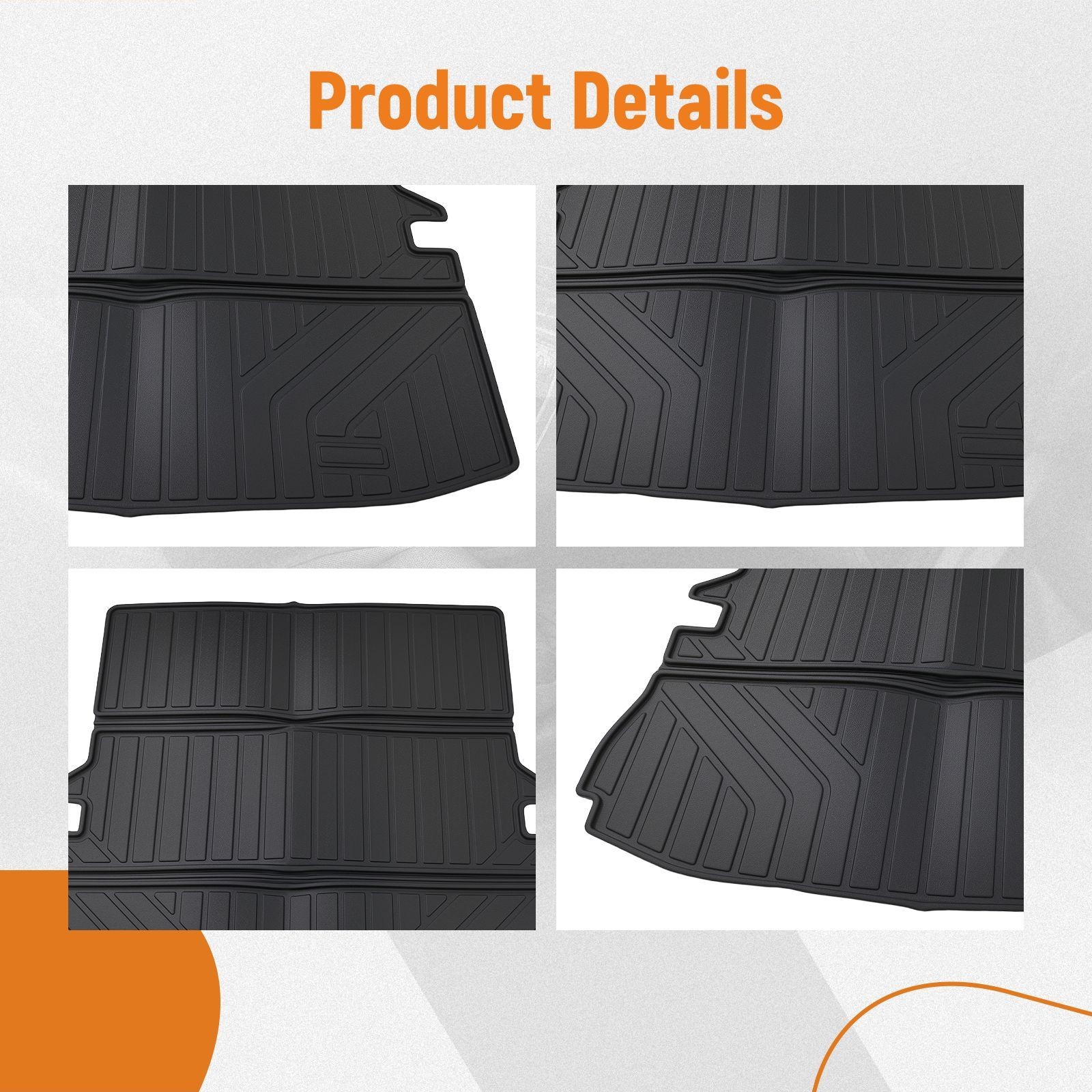 Black TPE Trunk Mat for Ford Explorer 2011-2019 Cargo Liner All Weather Cover