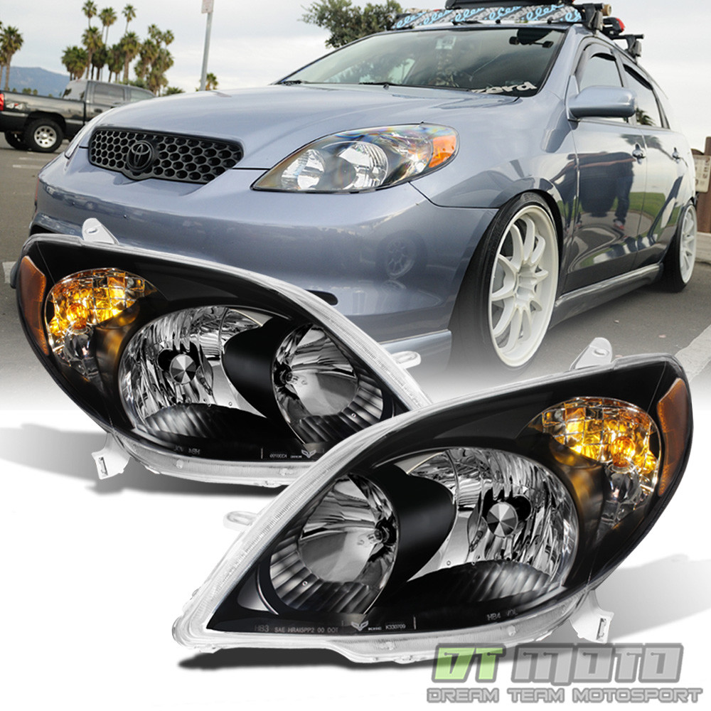 For Blk 2003-2008 Toyota Matrix Headlights Healamps Replacement 03-08 Left+Right