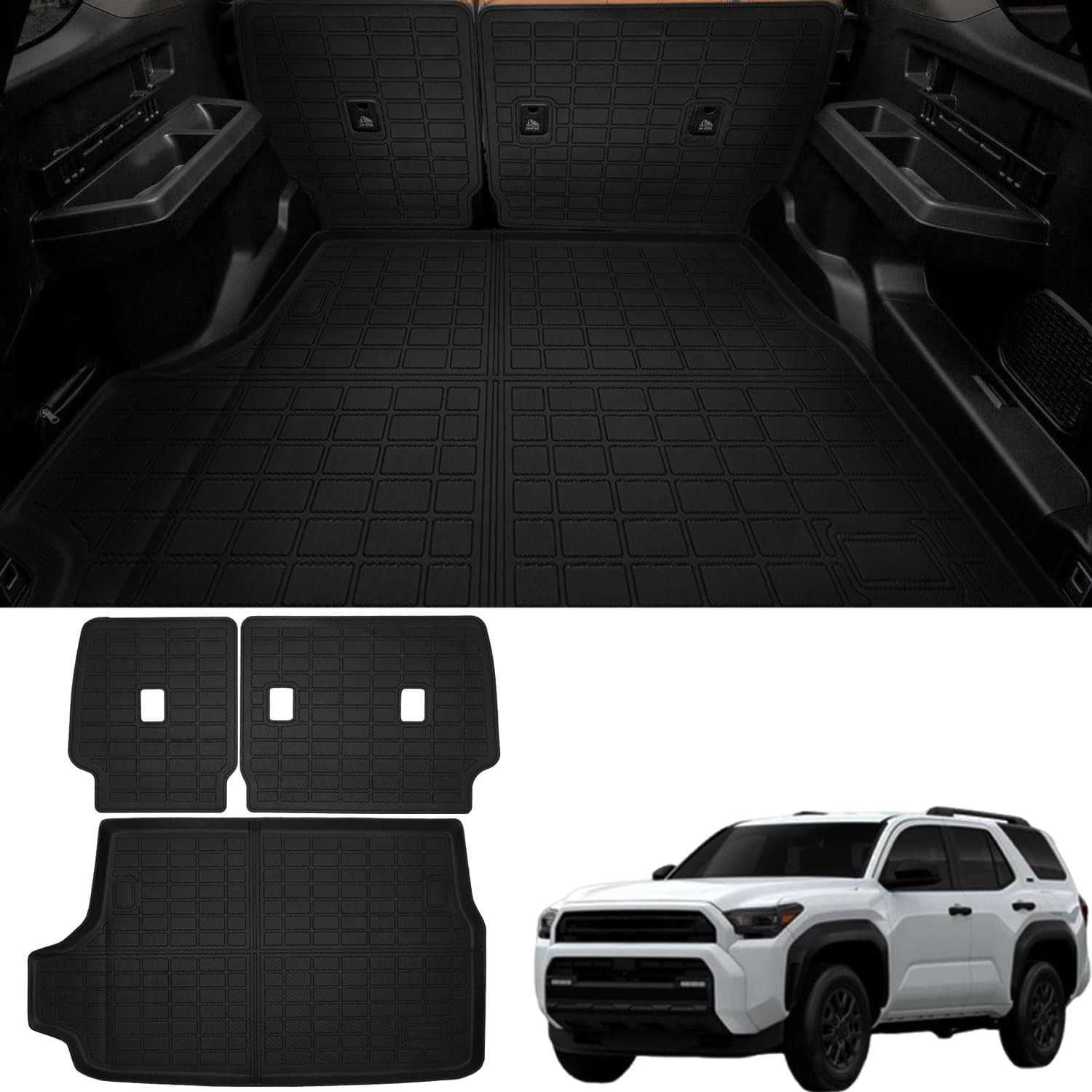 Cargo Mat Trunk Liner with Backrest Mat for 2025 Toyota 4Runner All Weather TPE