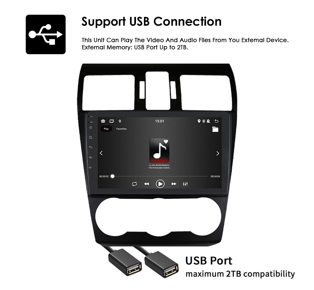 Plug&Play For 2015-2016 Subaru Impreza Android 14.0 Car Radio Apple Carplay GPS