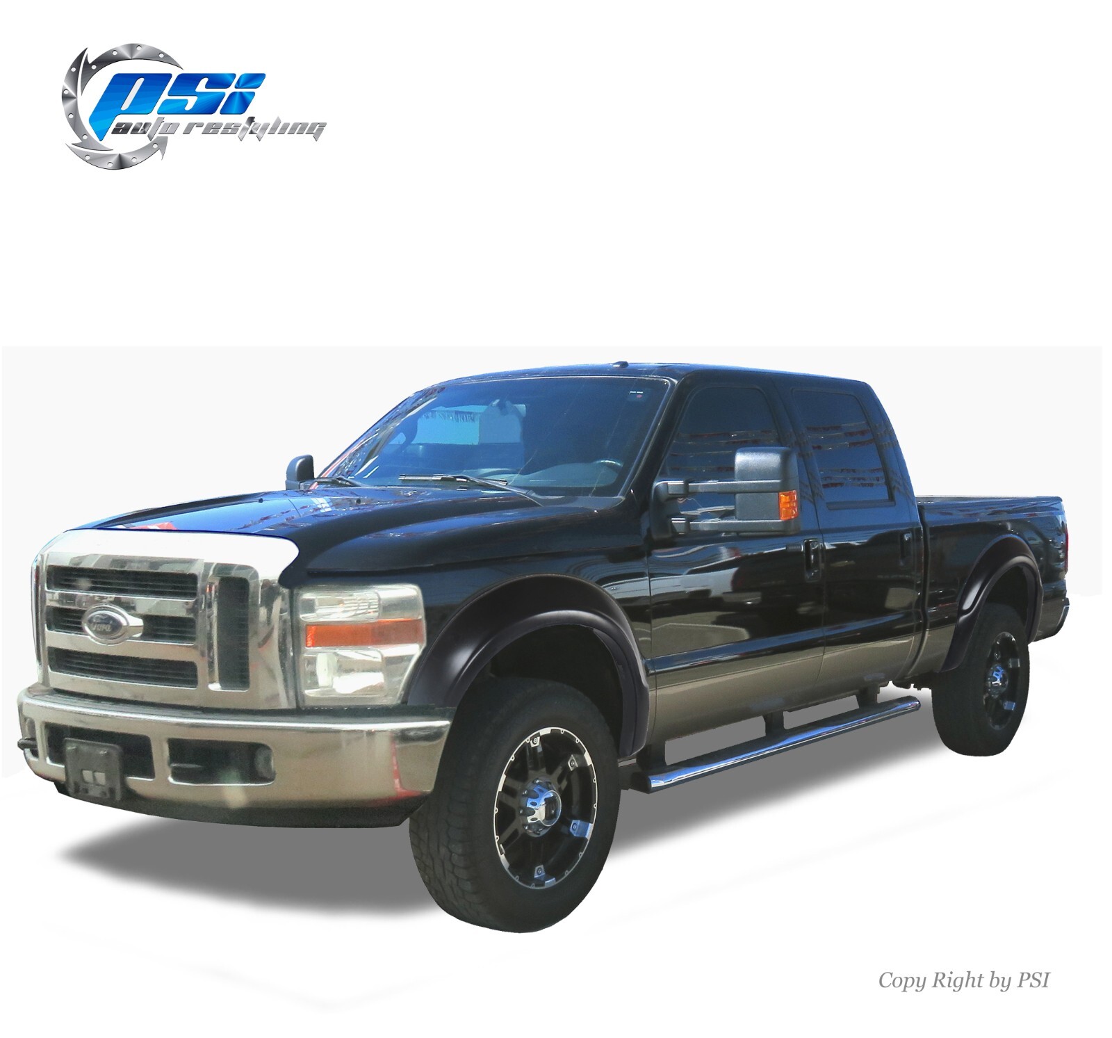 OE Style Fender Flares Fits Ford F-250, F-350 Super Duty 08-10 Paintable Finish