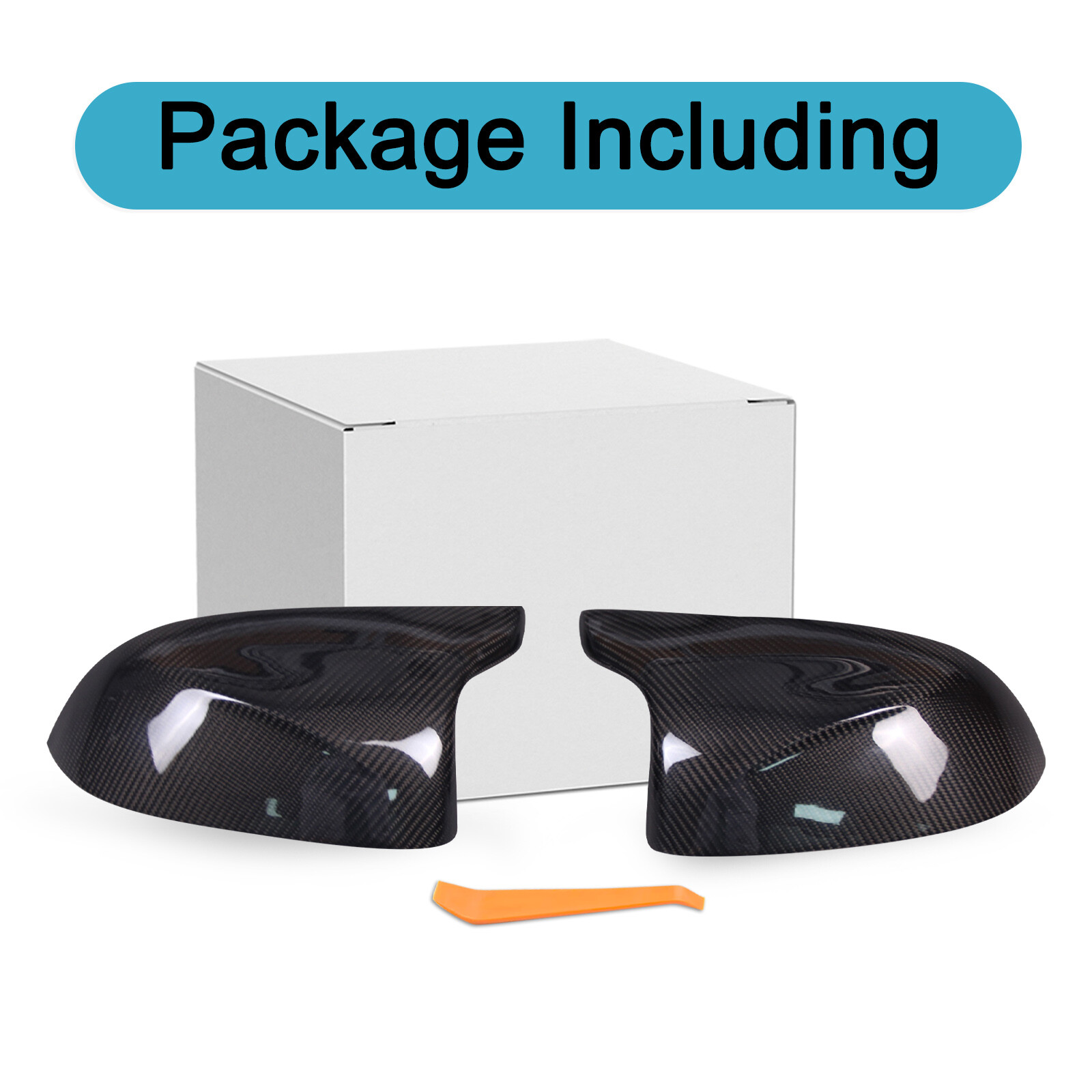 M Look Gloss Black Side Mirror Cover Caps For BMW X5 F15 X4 F26 X3 F25 2014-2018