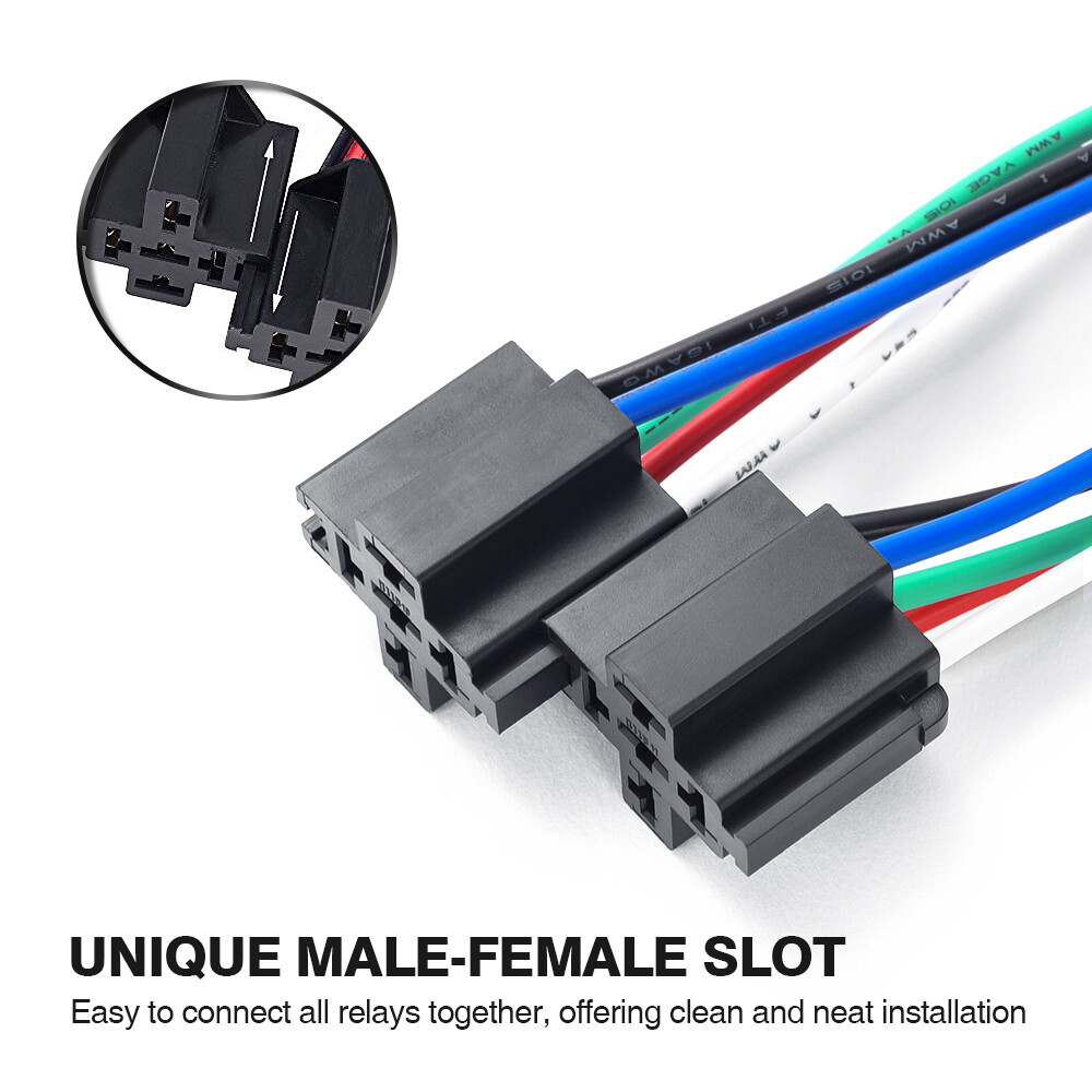 6 Pack 12V Fuse Relay Switch Harness Set 5 Pin SPST Automotive Electrical Relays