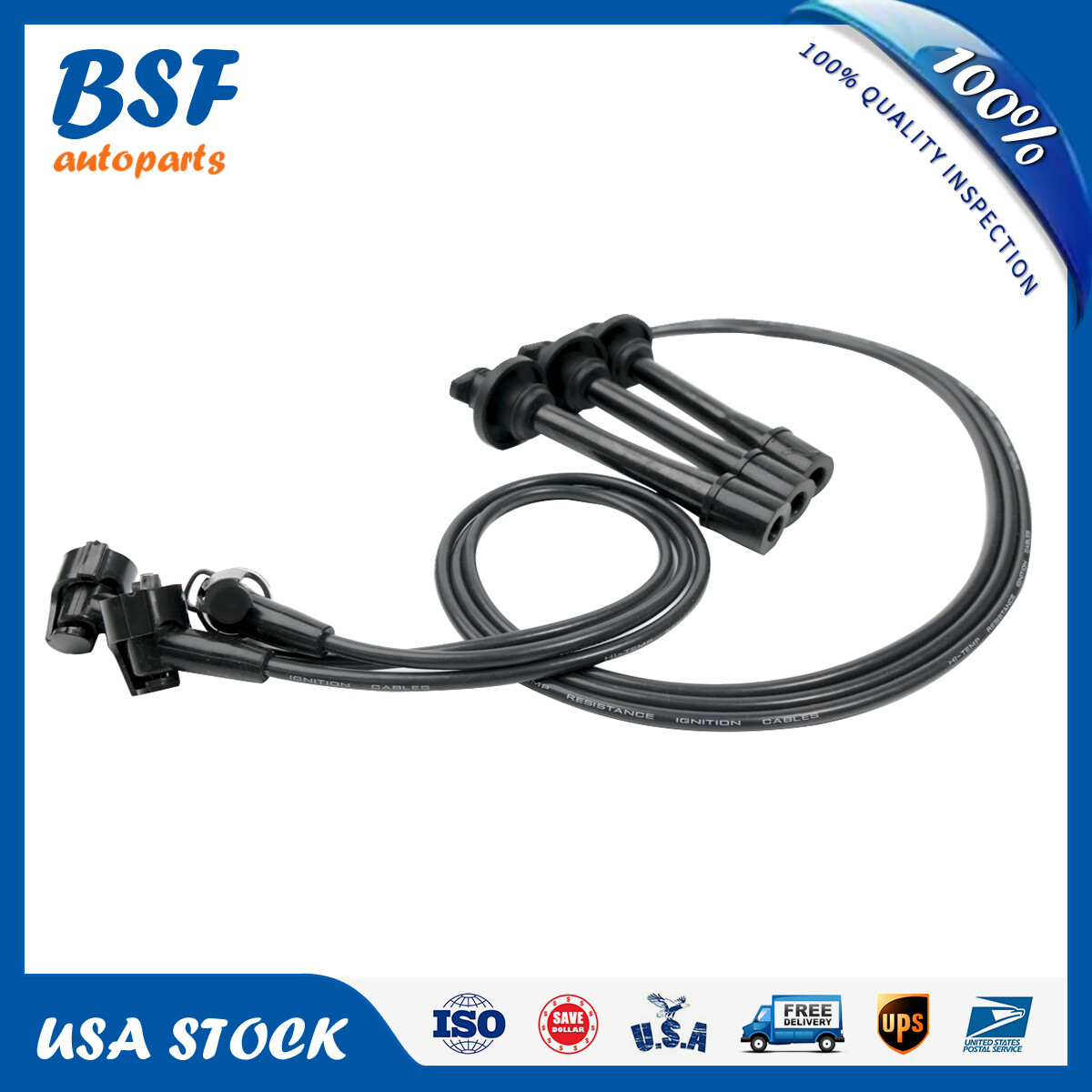 Set Of 3 Spark Plug Wire OEM For Toyota 19037-62050 T100 Tacoma Tundra 3.4L