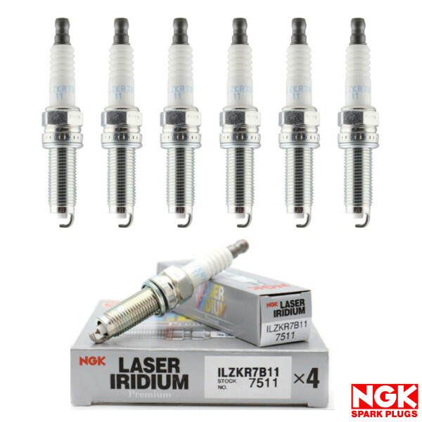 New Set of 6 NGK Laser Iridium Spark Plug ILZKR7B11 / 7751 for Acura Honda Dodge