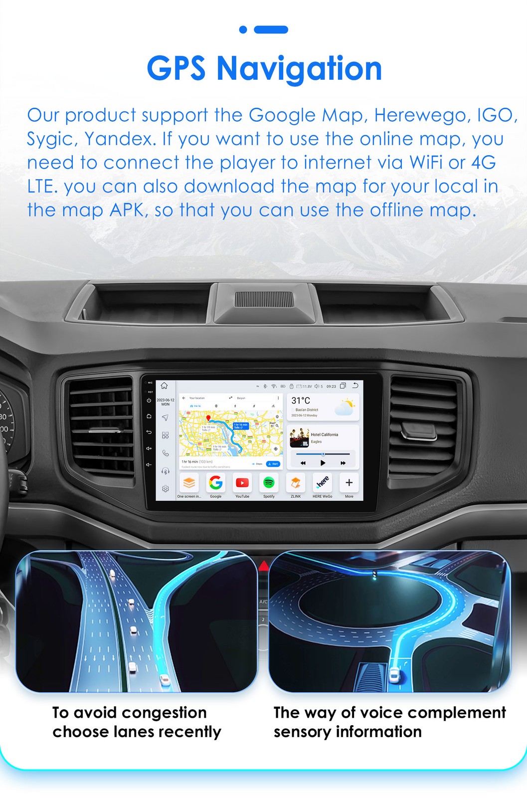 8Core Android 14 For VW Amarok 2017-2021 Carplay Stereo Radio GPS Navi DSP BT5.0