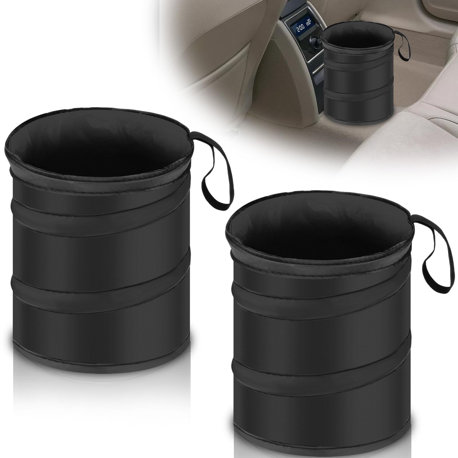 ecocstm 2 PCS Car 7.87 inches (H) x 6.1 (L) x (W), black