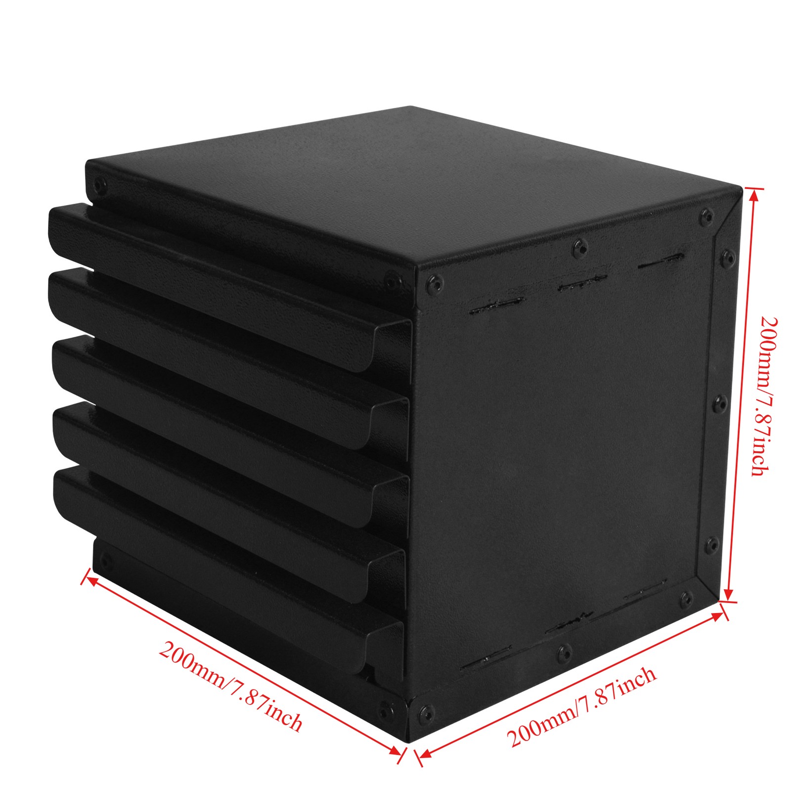 8”X8”X8″ Black Five Drawers High Quality Drill Bit Organizer