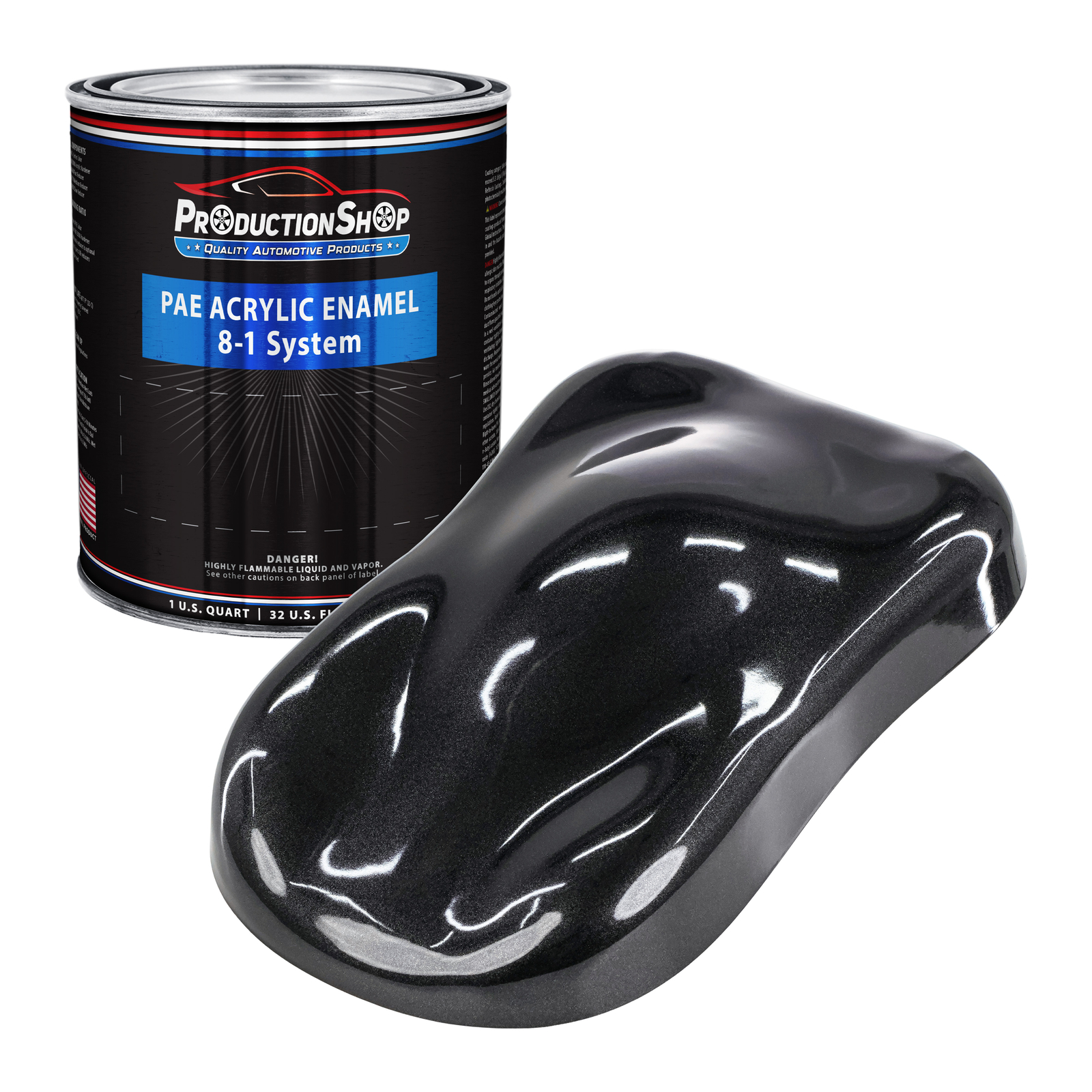 ProductionShop 1 Quart Black Metallic Acrylic Enamel Auto Paint