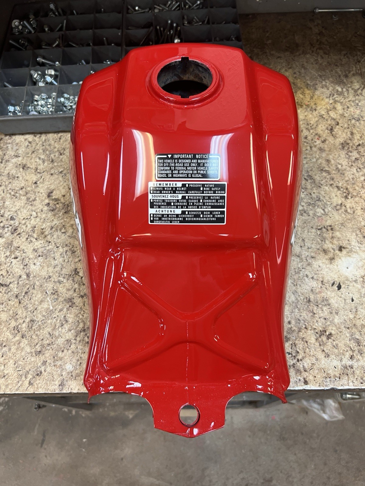 1985 Honda 250SX Gas Fuel Tank Steel Serwa Reproduction New