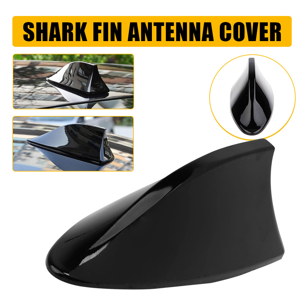 Shark Fin Antenna Cover Roof Aerial Base AM/FM Radio Signal for Car SUV Black