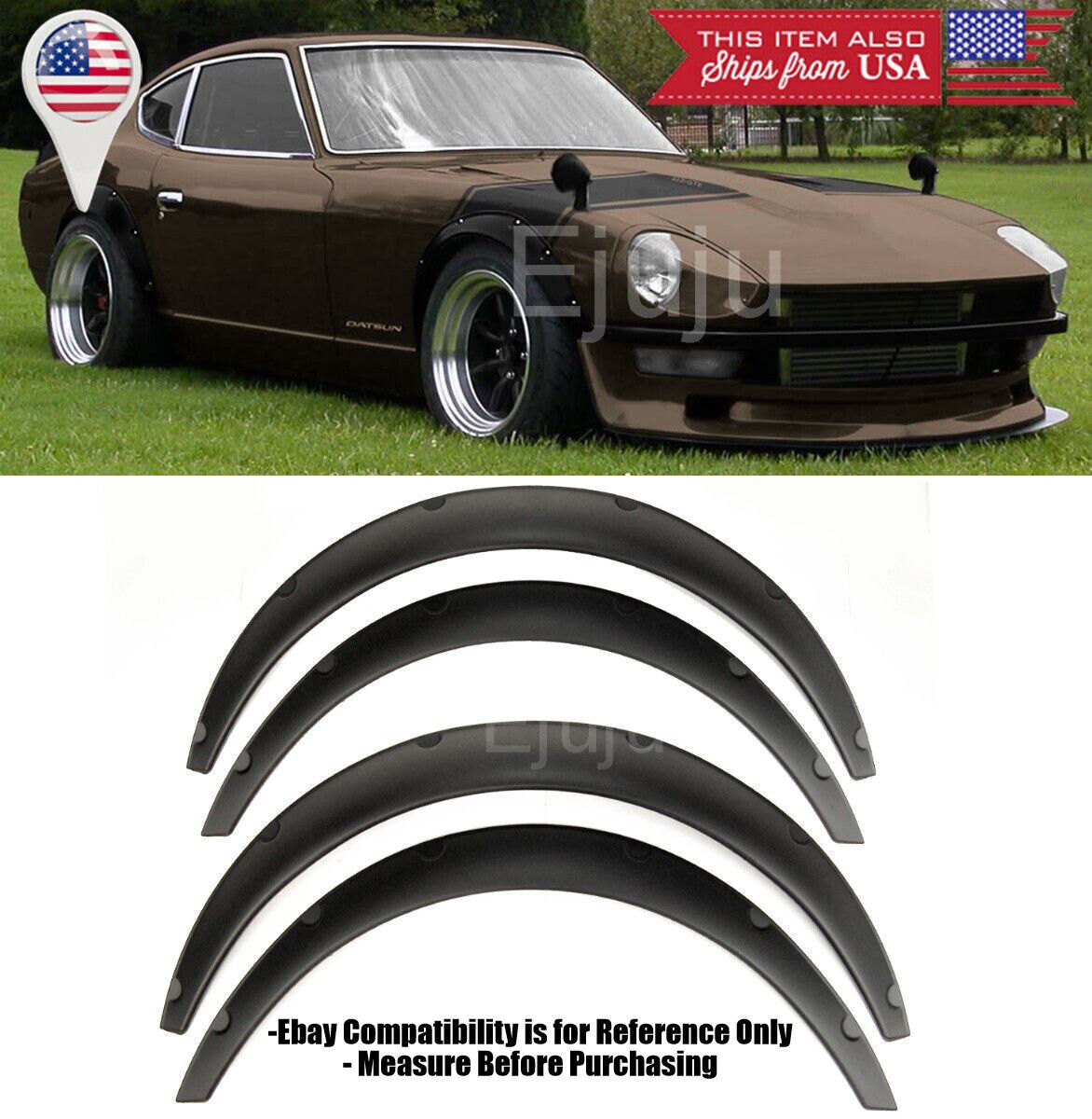 1.75″ Front 2.75″ Rear ABS Flexible 4 Pieces Wide Fender Flares For Mitsubishi