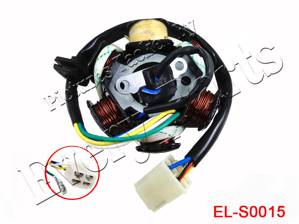 Magneto Stator 6 Pole GY6 50cc 110cc 125 150cc Chinese Scooter ATV Dirt Bike