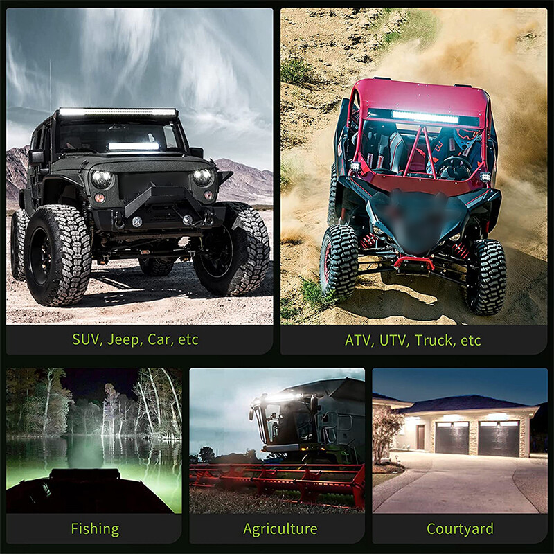 Tri-Row 23inch 1200W LED Light Bar Combo Spot Flood Truck Offroad+4″Pods Kit 20″