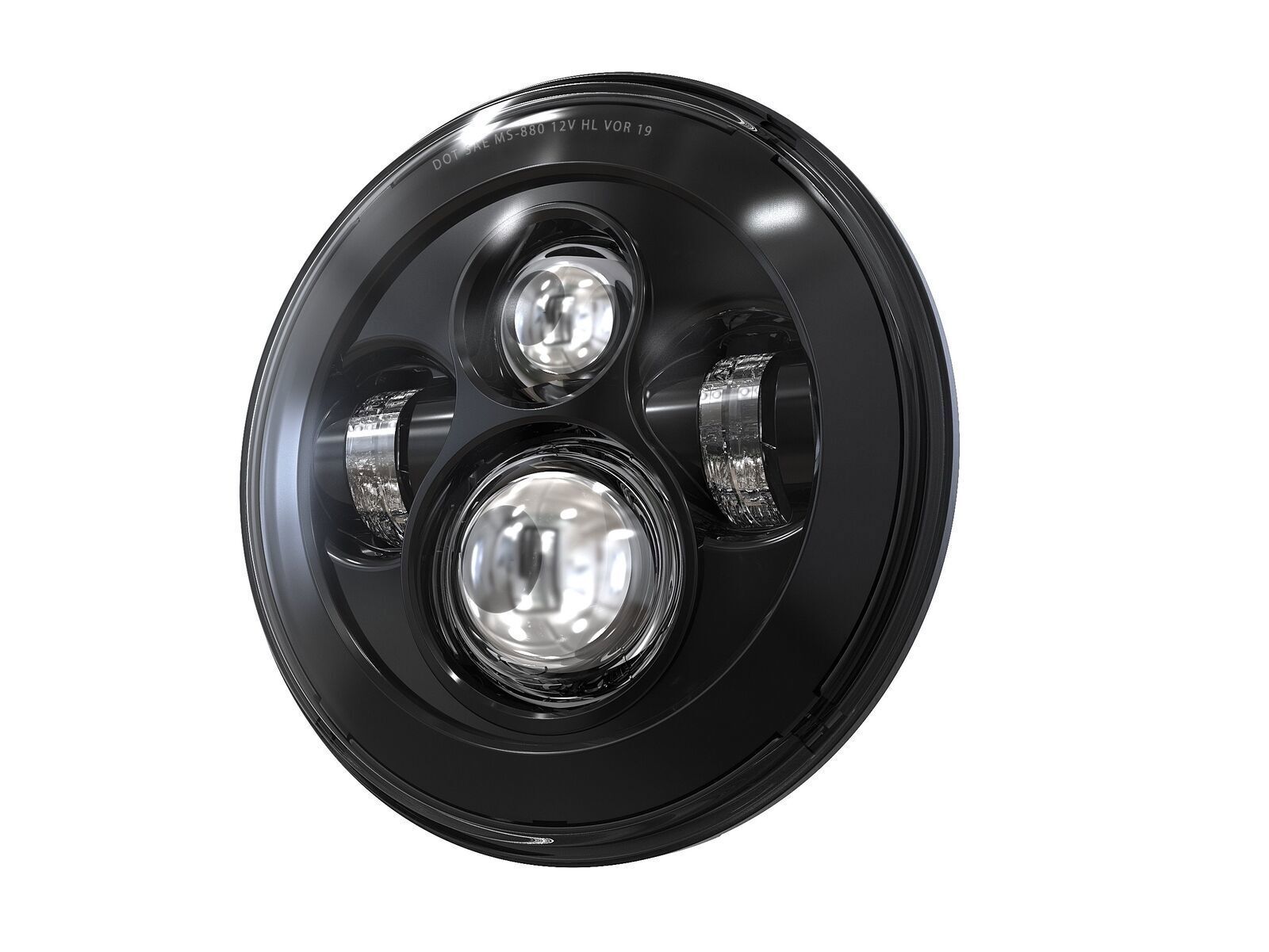 For VW Beetle 1967-1979 Black 7″ Inch Round LED Headlights High Low Beam White