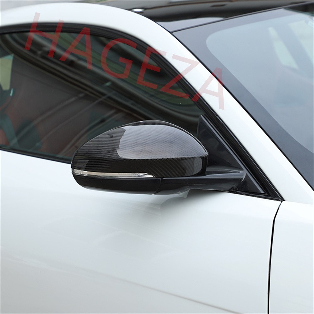 Dry Real Carbon Fiber Side Rearview Mirror Caps Trim For Jaguar F-TYPE 2013-2025