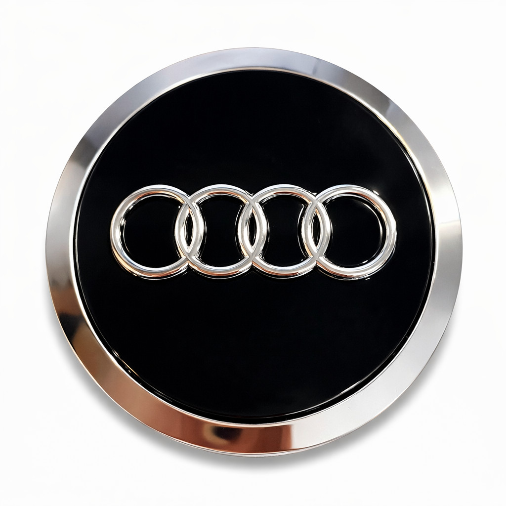 69mm Audi Black Wheel Center Hub Caps – Set of 4 – Replacement Center Caps