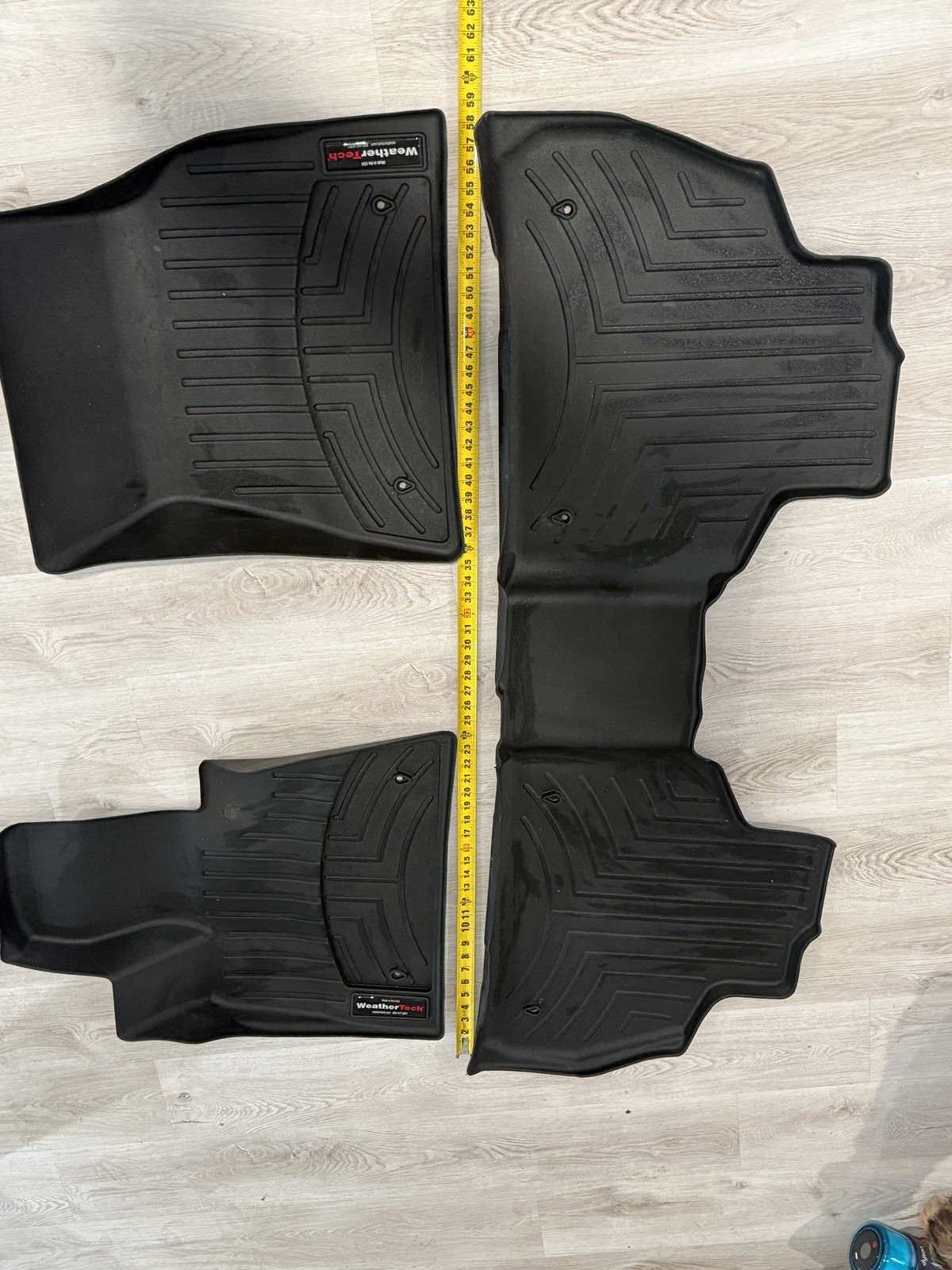 3W Front Rear 2 Rows Black All-Weather Floor Mats For BMW X7 7 Seats 2019-2025