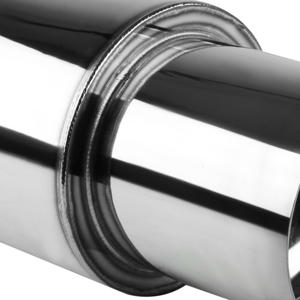 4″ Flat Tip N1 Style [Loud&Deep] Stainless Steel Muffler Exhaust w/ Silencer +Hp