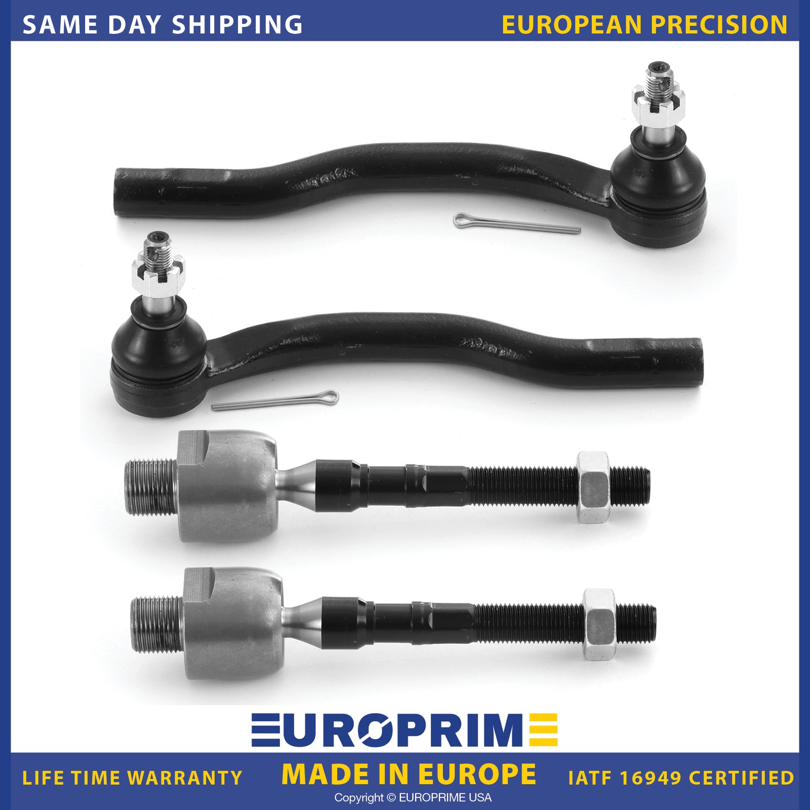 Front Inner & Outer Tie Rod End Set for 2009-2013 Mazda 6 EV800833 ES800856