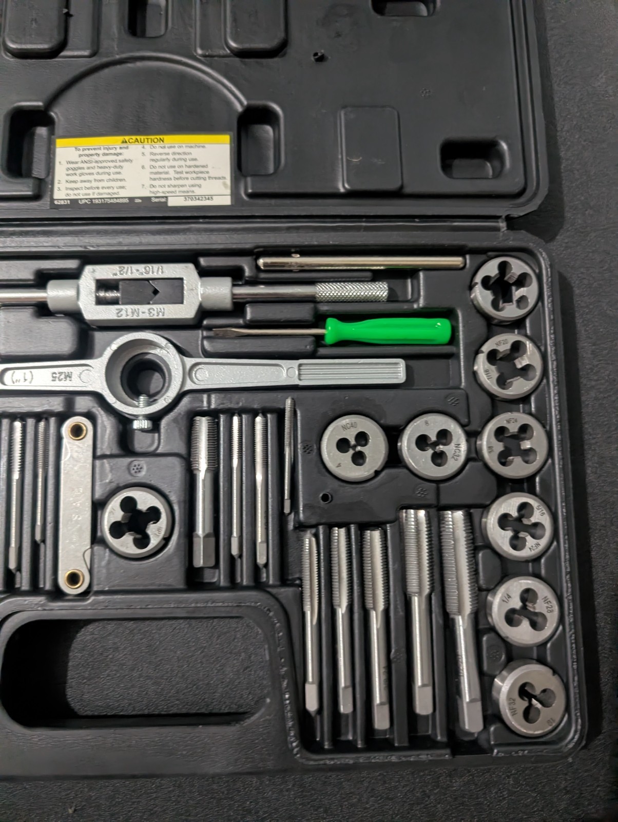40pc Tap and Die Set Standard Thread Renewing Tapping Threading Chasing tool SAE