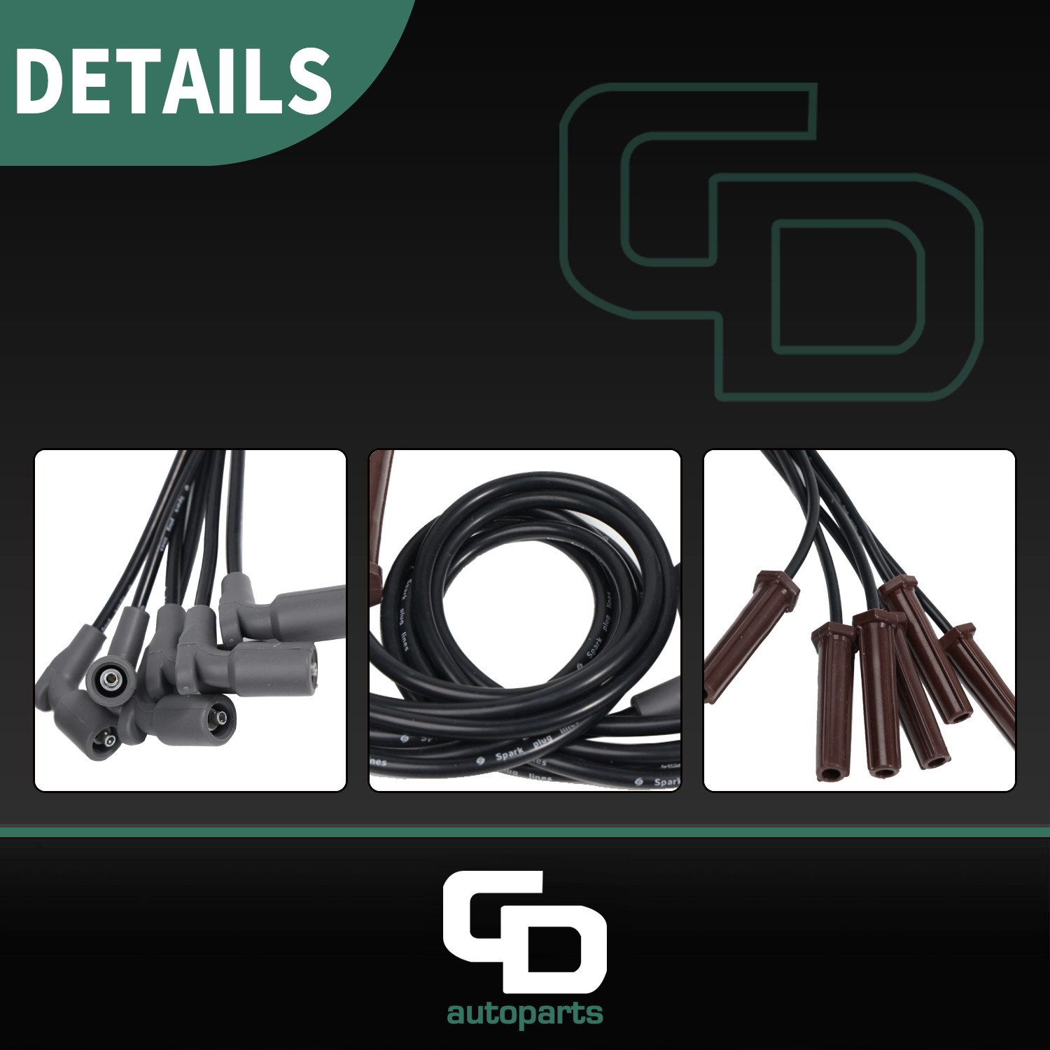 8MM Spark Plug Wires for Buick Chevrolet GMC Pontiac Saturn 3.4L 3.5L 3.9L 04-14