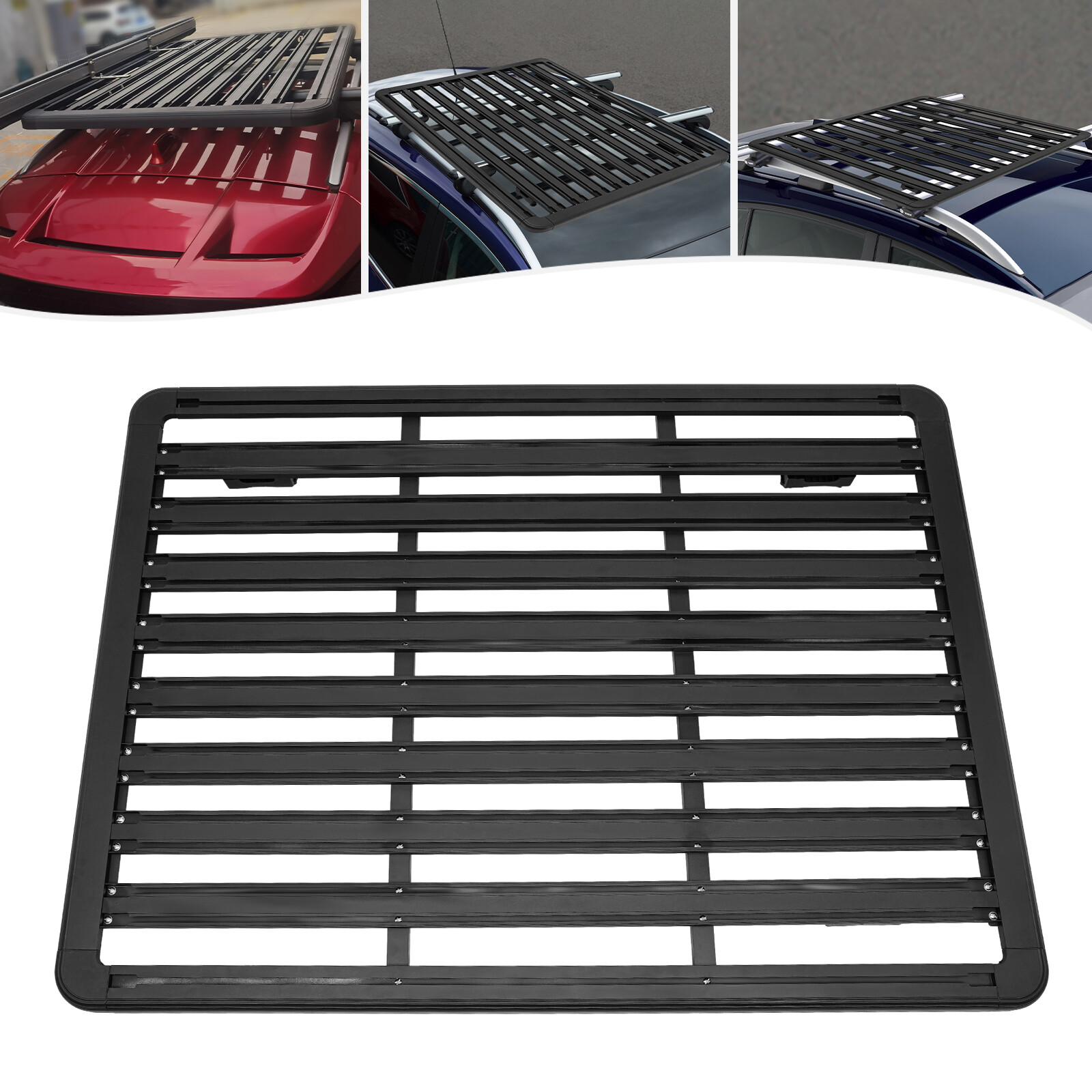 63″ x 47.2″ Aluminum Platform Flat Roof Rack Universal Cargo Carrier 440lbs Load