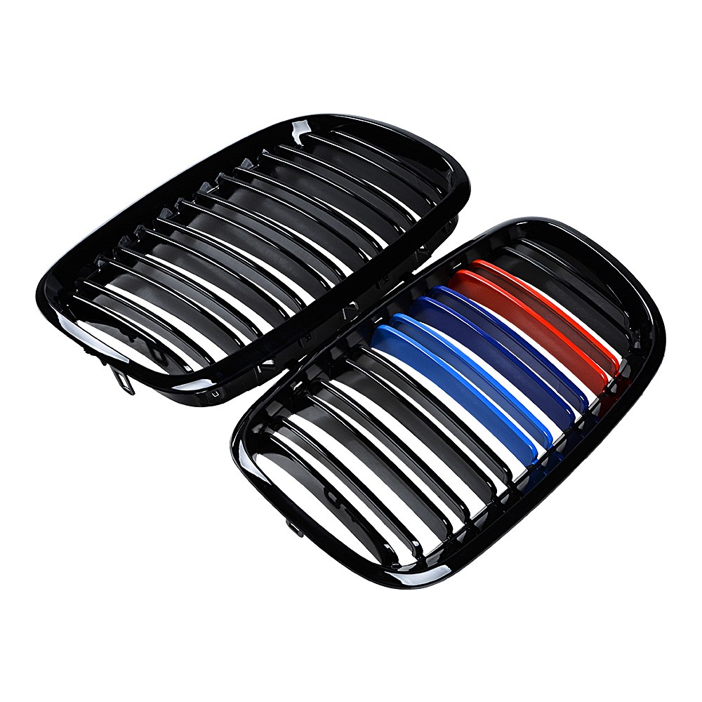 For 2009-2013 BMW X5 X5M E70 X6 X6M E71 Front Kidney Grill M-Color Gloss Black