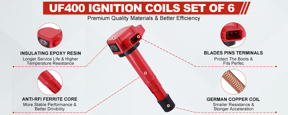 Performance Ignition Coil & Platinum Spark Plug For Honda Accord Odyssey UF242