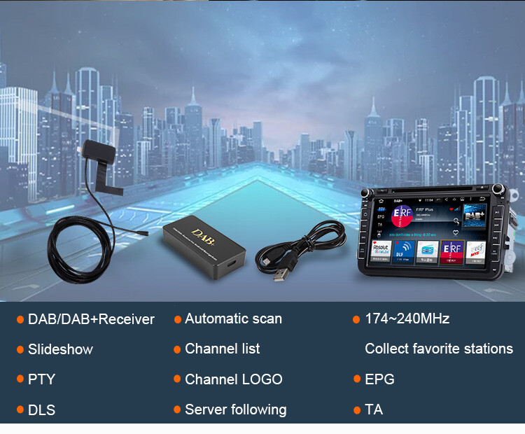 Digital Car DAB+ Adapter Receiver USB Box Tuner Audio Radio Antenna Android Navi