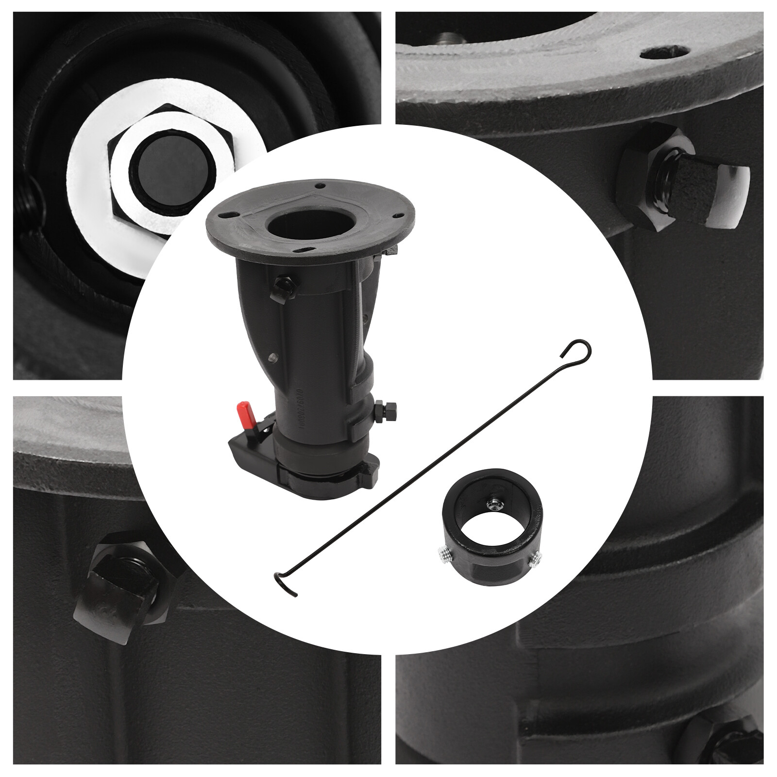 Black Fifth Wheel Camper RV Adapter Hitch to Gooseneck 12″ ~ 16″ Adjustable NEW