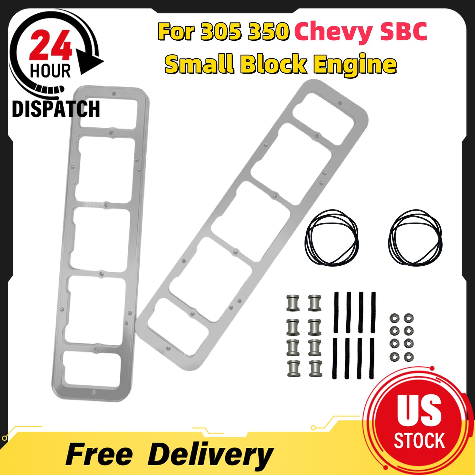 Valve Cover Adapters For 305 350 Chevy SBC Center Bolt Head Vortec to Perimeter