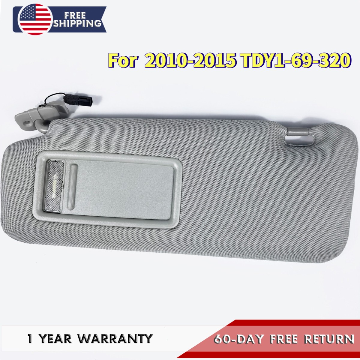 For 2010-2015 Mazda CX-9 Left Driver Side Gray Sun Visor with Lights TDY1-69-320