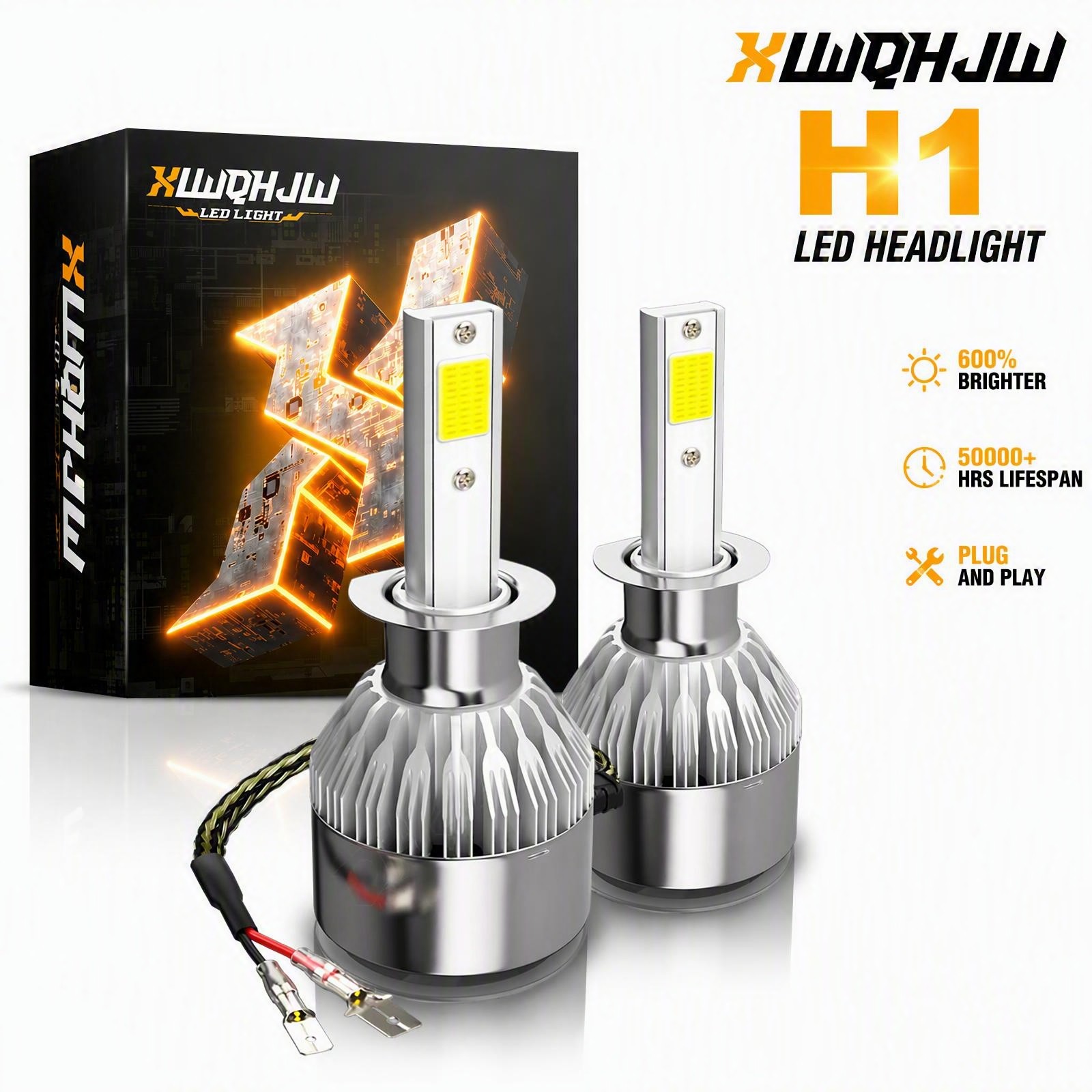 2pcs H1 LED Headlight Upgrade Kit 45W Power Super Bright 6000K 8000LM White