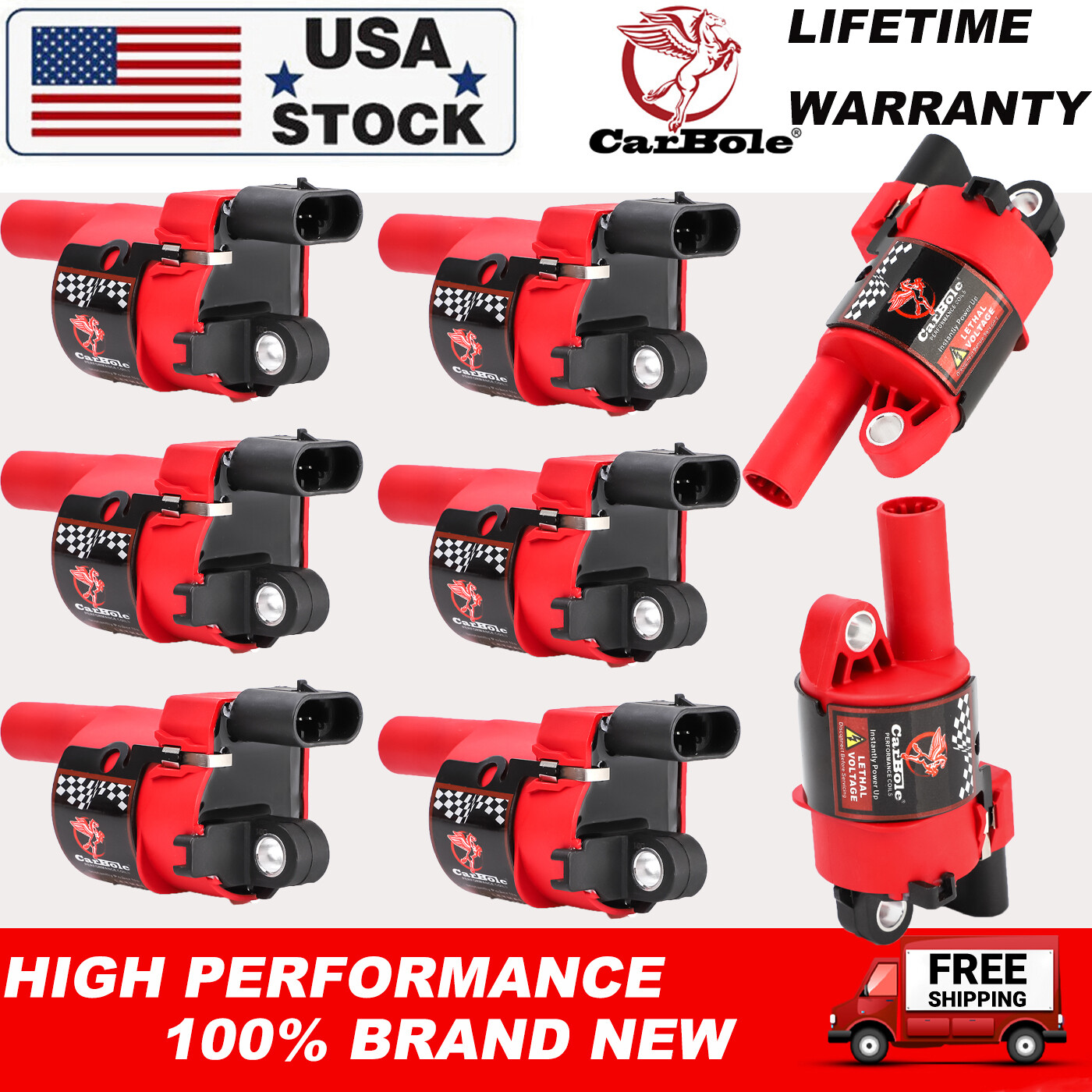 8Pcs D514A UF414 Ignition Coil Packs For Buick Chevrolet Silverado GMC 5.3/6.0L