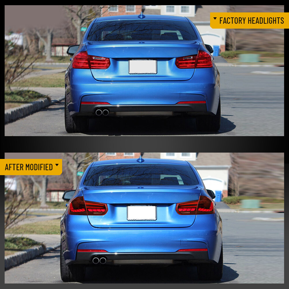 Red For 2012-2018 BMW 3 series Sedan F30 F35 M3 Sedan GTS LED TailLights Dynamic