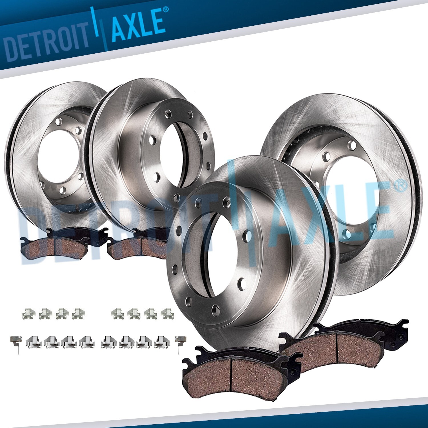 Front and Rear Disc Brake Rotors + Ceramic Pads Ford F-250 Super Duty 4WD