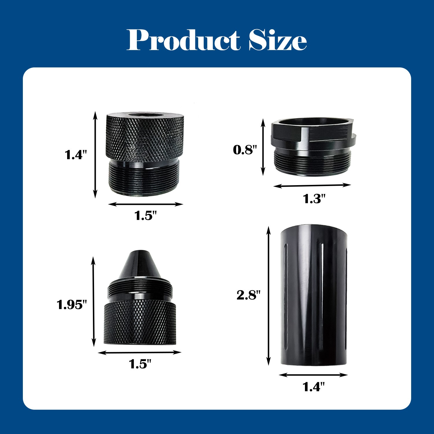 For 1.375”x24 Cone Parts Aluminum Alloy Sealed End Cap Replacement