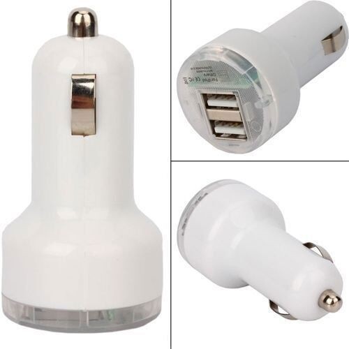 Dual USB 2 Port DC Car Charger 2.1A Adapter White For Samsung Huawei Oneplus