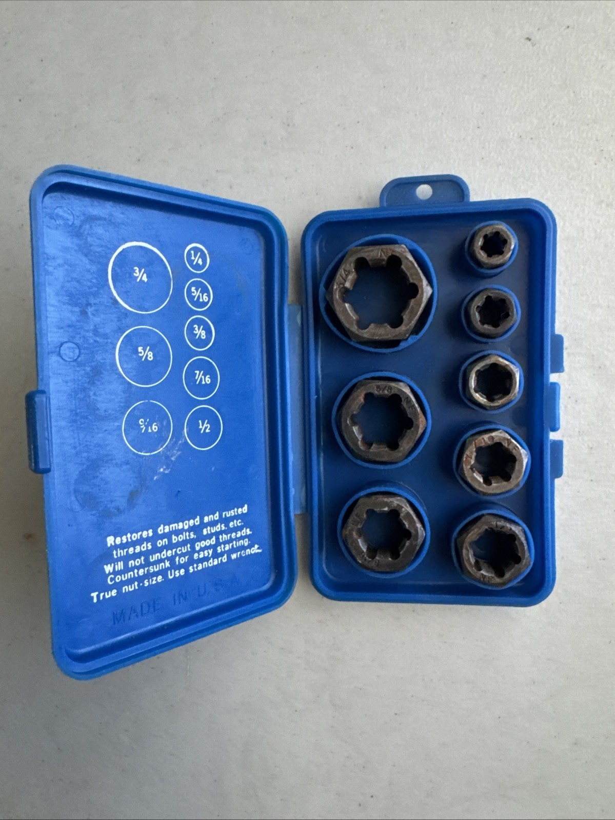 Vermont American Hex Rethreading Die Set, 8 Pieces Threads 5861, Made in USA