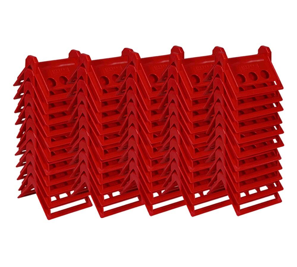 (50 Pack) V Shaped Board 4″ Red Plastic Corner Edge Protectors for Cargo Loads