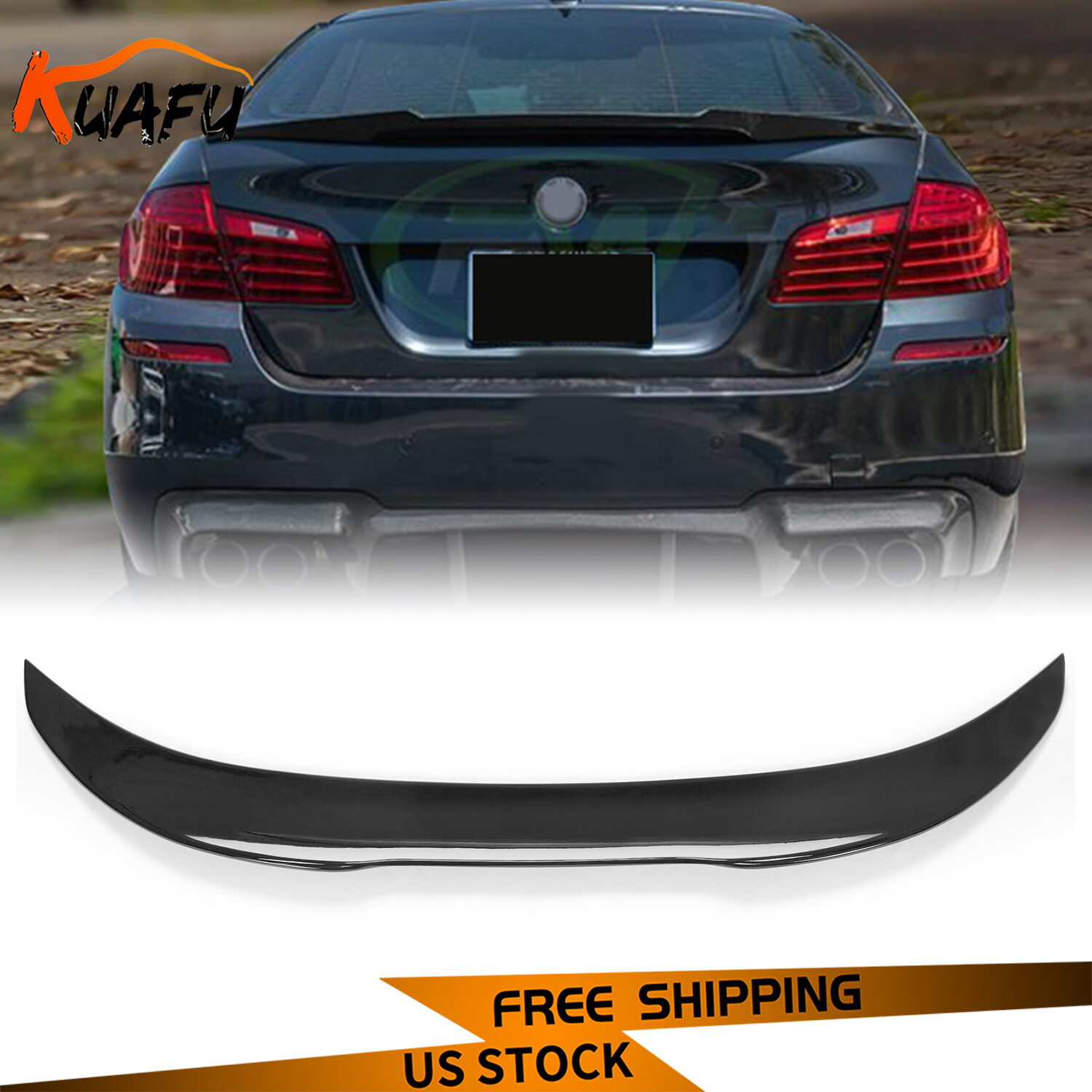 For 2011-2017 BMW F10 5 Series & M5 Gloss Black High Kick Big Trunk Spoiler Wing