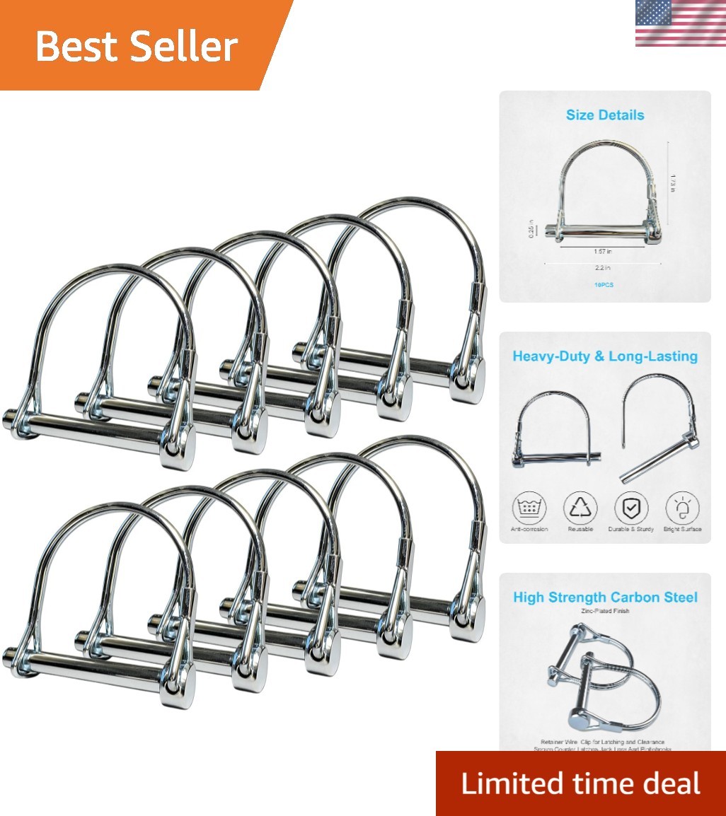 Anti-Rust 10-Pack Coupler Pins – Reliable 2.125” Locking Fasteners for Towing
