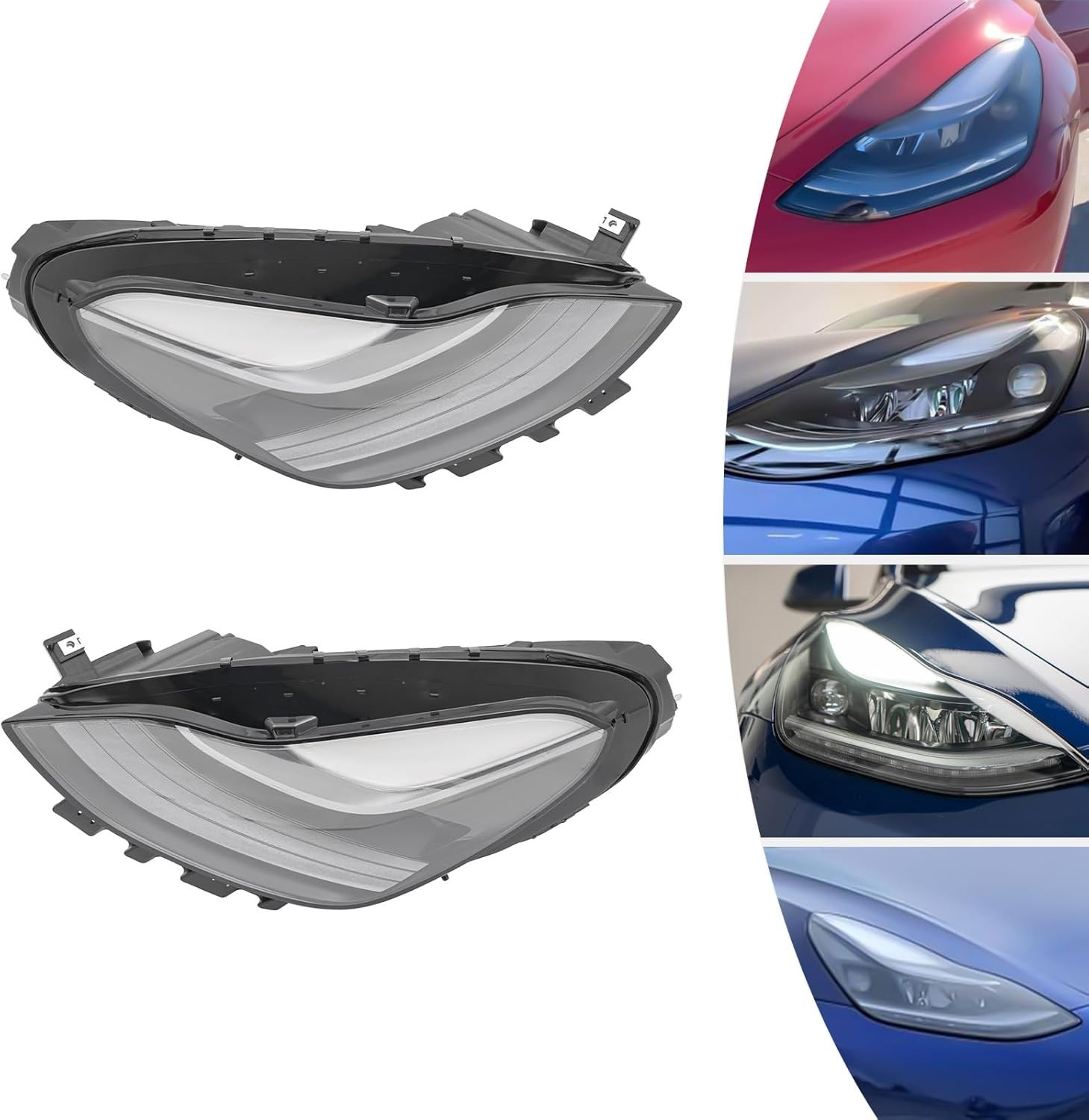 Matrix Front Left & Right Side Headlights For 2021-2023 Tesla Model 3 / Y NEW