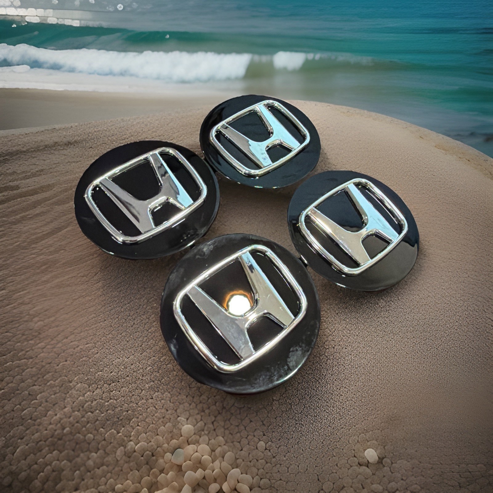 ?Set of 4PCS Fits Honda Wheel Center Caps Black Chrome Rim Hubcaps 69mm/2.75in