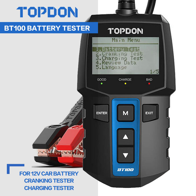 2025 TOPDON BT100 Car Battery Tester 12V Load Tester Charging System Analyzer
